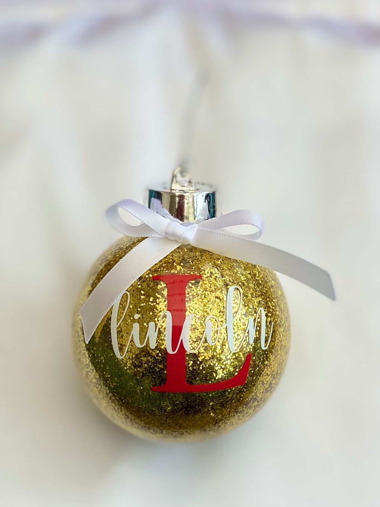 Gold Personalised Christmas Bauble