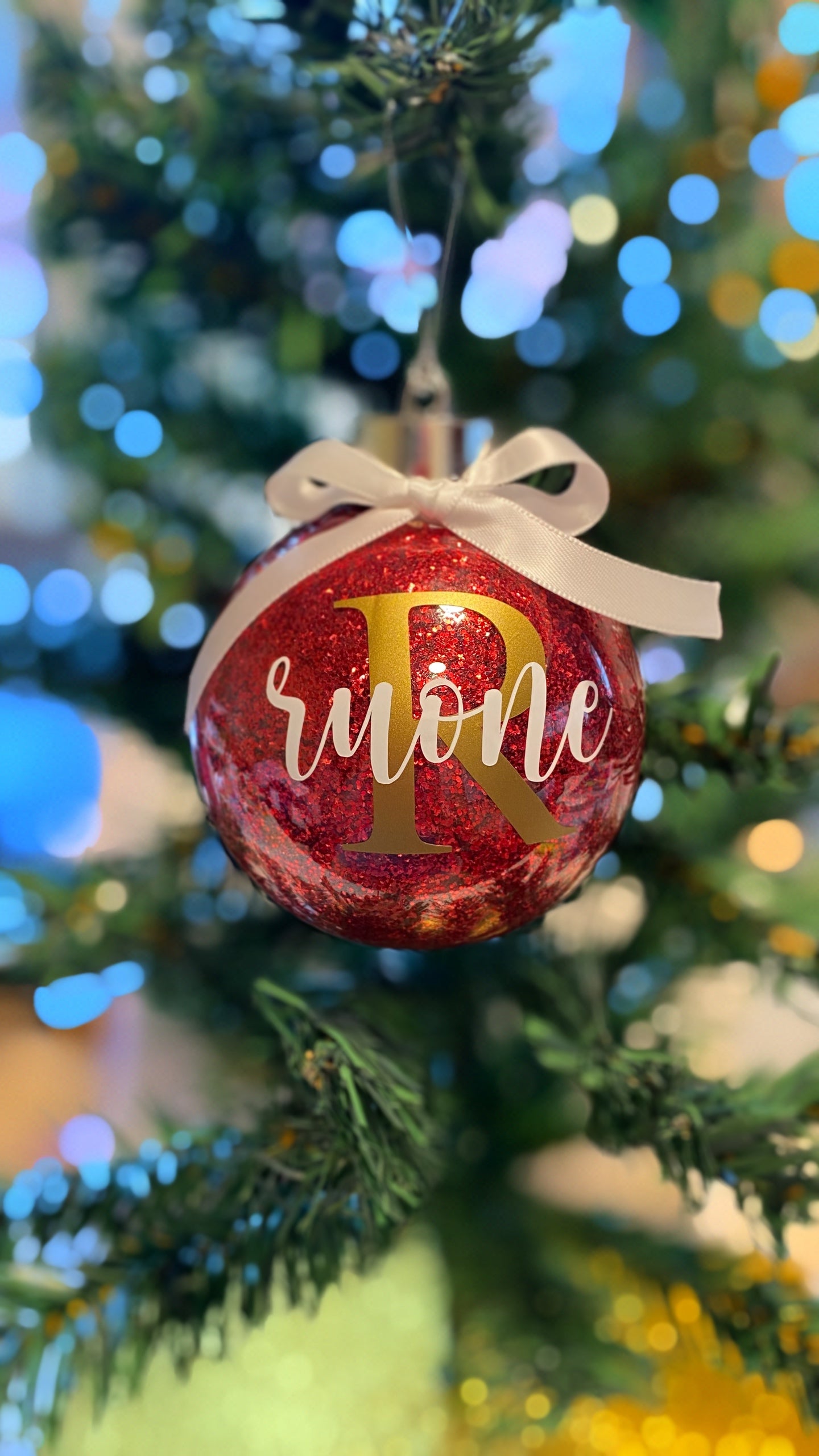 Red Personalised Christmas Bauble